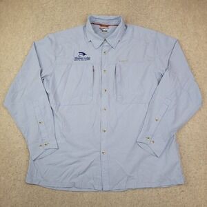 Simms Guide Series No Fly Zone Shirt Mens 2XL Blue Utility Pockets Long Sleeve